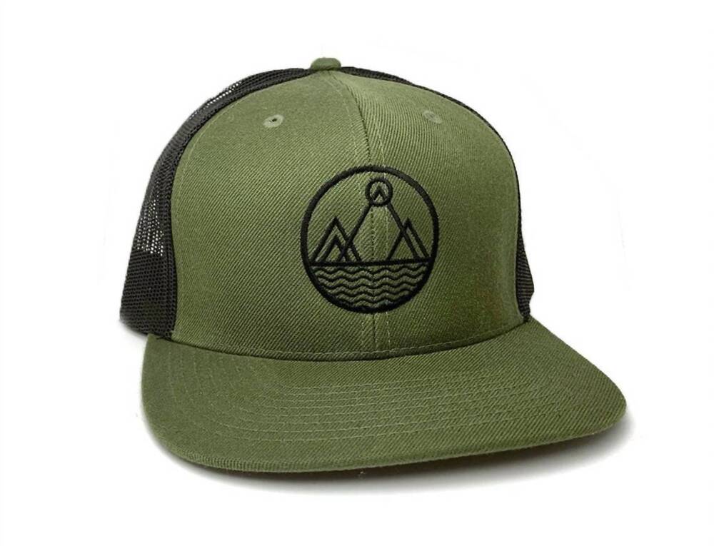 NEW BLACK LANTERN men's three peaks trucker hat in heather forest